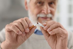 Older man determined to quit smoking